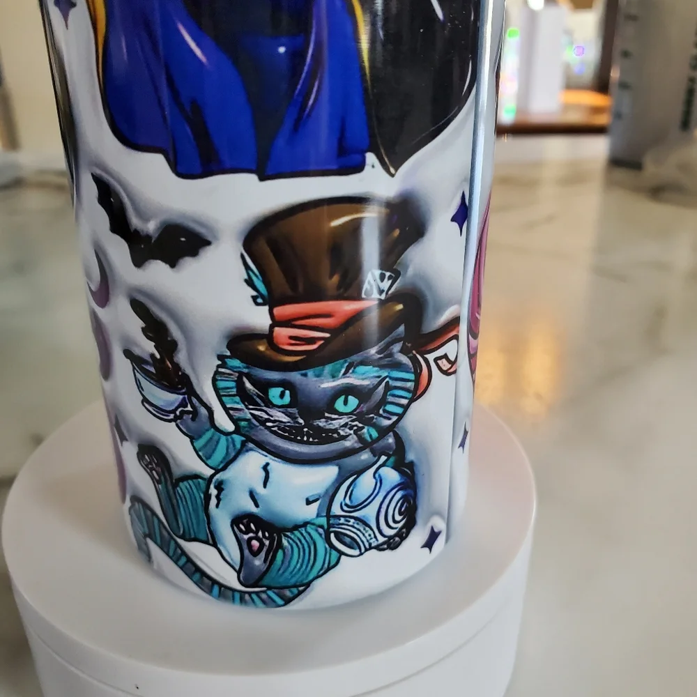 Disney Villains 3D Puffy Bubble 20oz Tumbler  with duo lids 🎉sale